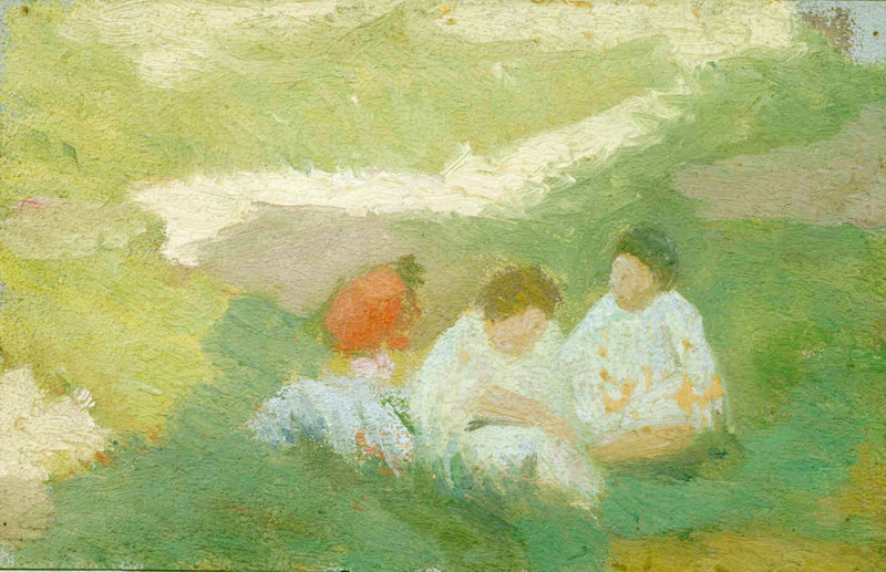 Krda  ocuk - Three Children on Grass